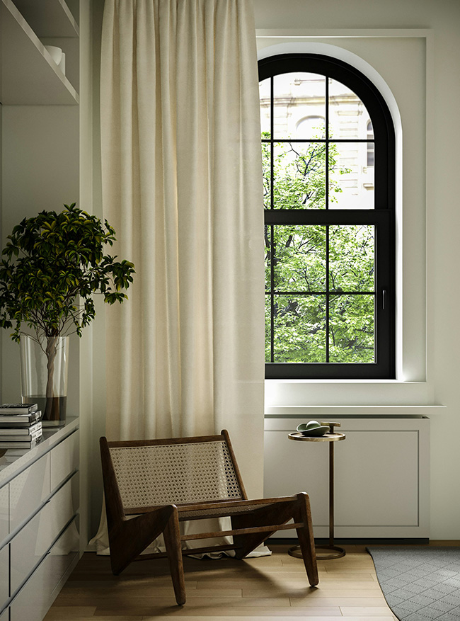 Interior Elegantes Zimmer in hellen Beige Tönen